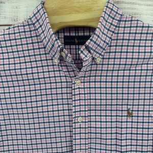 Ralph Lauren Shirt Mens XL Gingham Check Cotton Button Down Casual Preppy
